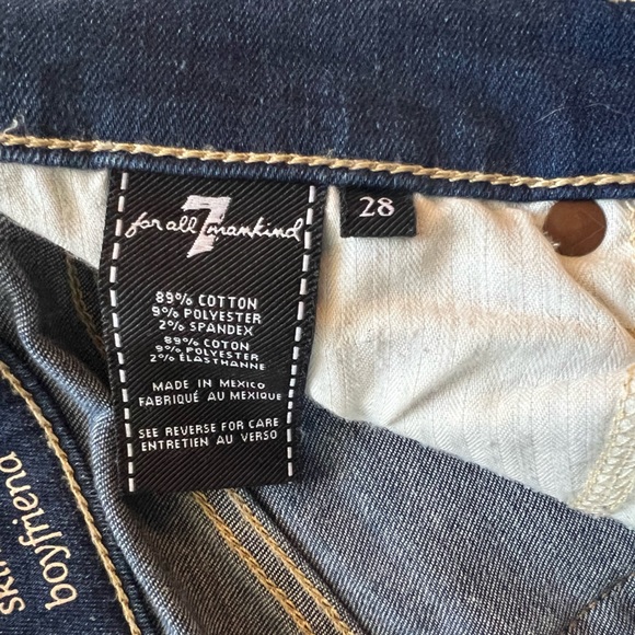 7 for all Mankind Josefina skinny boyfriend jeans; size 28; great condition! - Picture 6 of 10